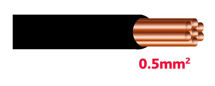 Hoelzle câble de lumière 0.5 mm2 noir Câbles auto