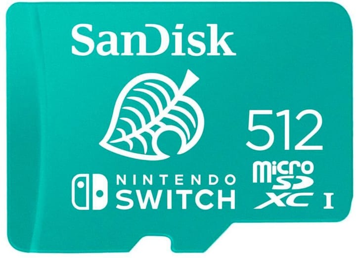Carte mémoire microSDXC UHS-I SanDisk 512 Go pour Nintendo Switch Vert et blanc