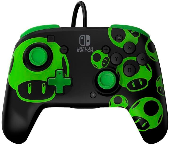 Manette filaire Pdp Rematch 1-Up Glow in the Dark pour Nintendo Switch et Nintendo Switch OLED Noir et Vert