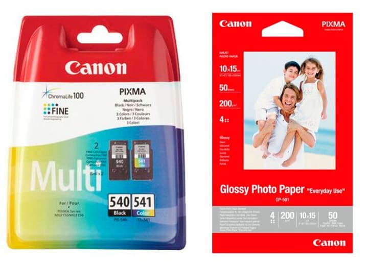 Canon Cartouche d'encre Pg-/Cl-540/541 Multipack + papier photo glacé Gp-501 d’encre / set de