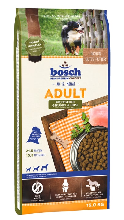 bosch HPC Adult Poultry & Millet, 15 kg