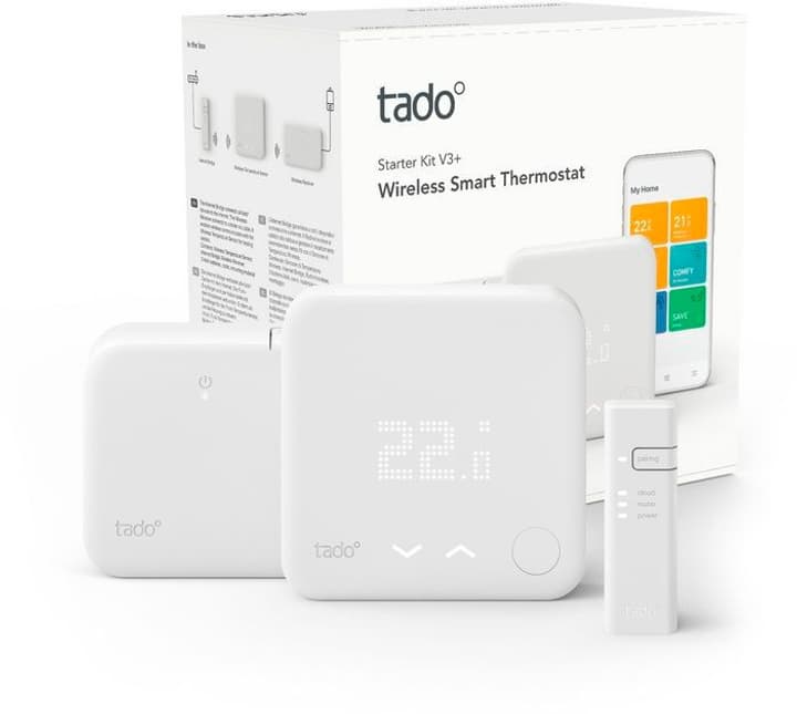 tado Kit de démarrage Thermostat intelligent sans fil V3+ blanc radiateur
