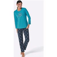 Pyjama en turquoise-marine imprimé de Comtessa