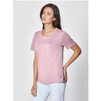 T-shirt coton et lyocell en rose clair de Creation L Premium
