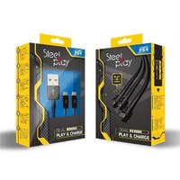 Câble Dual Play & Charge Steelplay pour manette PS4 Noir