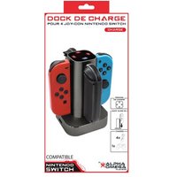 Base de charge Alpha Omega Players pour 4 Joy-Con Nintendo Switch Noir