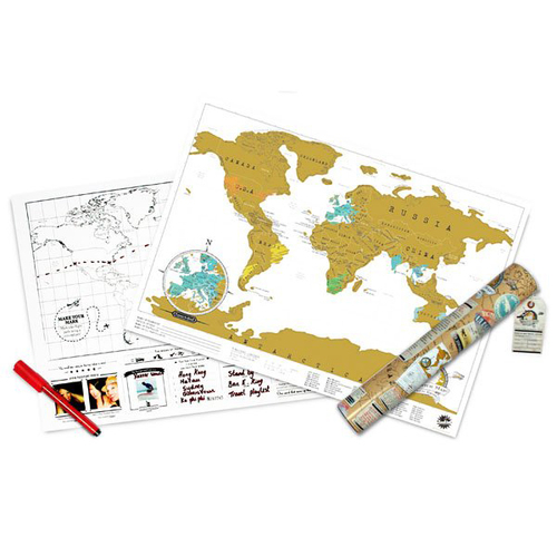 Carte du monde Scratch édition de voyage