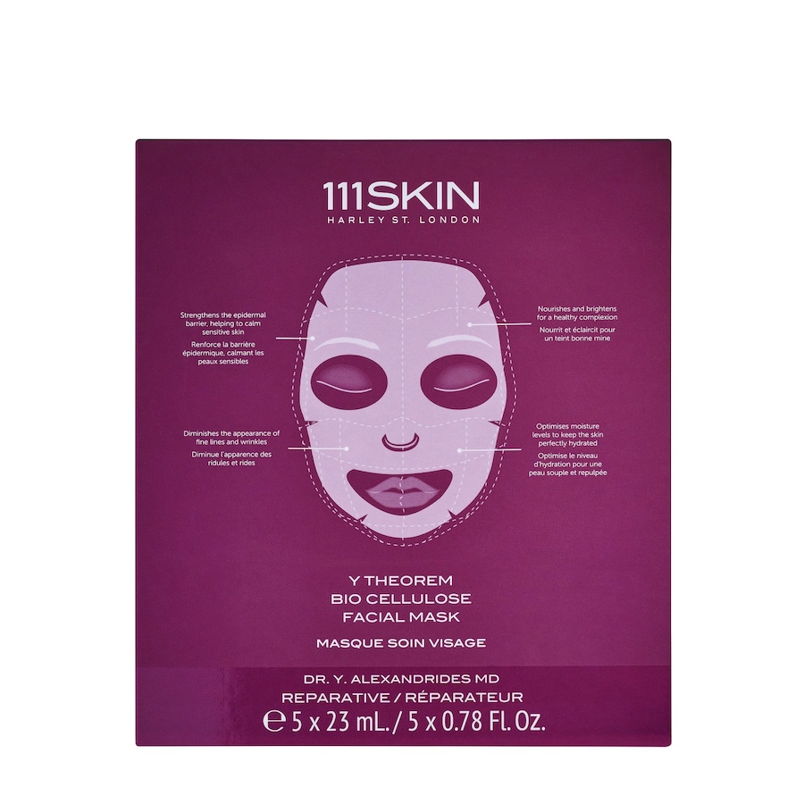 111Skin Y Theorem Bio Cellulose Facial Mask Box Masque en tissu 115 ml