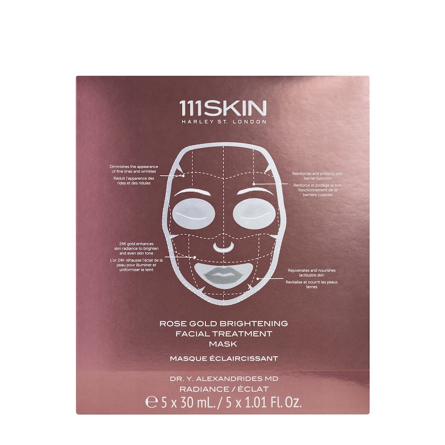 111Skin Rose Gold Brightening Facial Treatment Mask Box Masque en tissu 150 ml