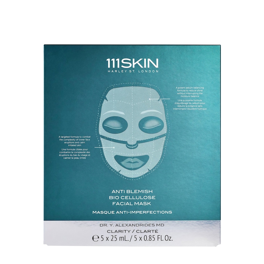 111Skin Clarity Anti Blemish Bio Cellulose Facial Mask Box Masque anti-acné 25 ml